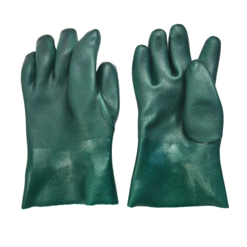 Green PVC chemical gloves 11''